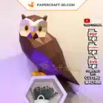 Papercraft chouette en origami papier 3D
