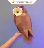 Papercraft chouette en origami papier 3D, weergave 2