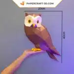 Papercraft chouette en origami papier 3D, weergave 3