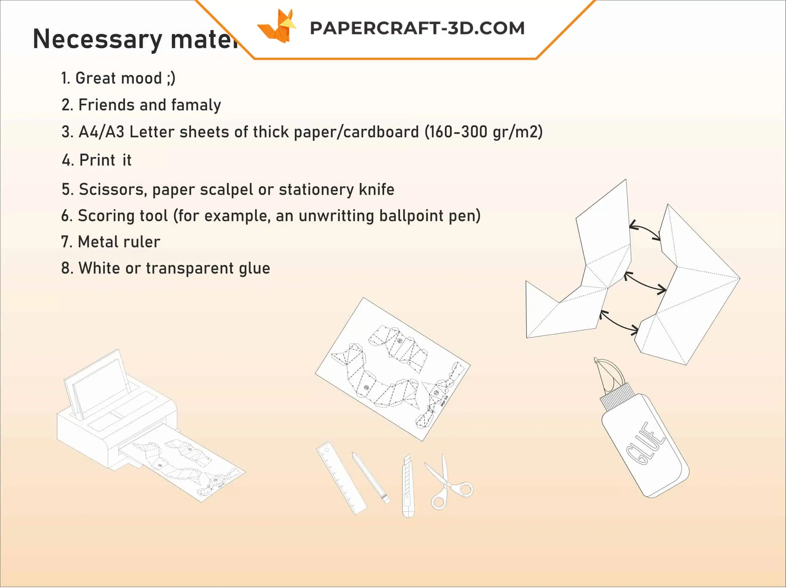 Papercraft citrouille 3D origami papier pour Halloween, weergave 6