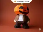Papercraft citrouille 3D origami papier pour Halloween, weergave 7