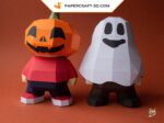 Papercraft de calabaza 3D en origami para Halloween