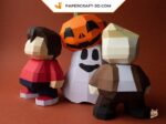 Papercraft de calabaza 3D en origami para Halloween