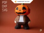 Papercraft de calabaza 3D en origami para Halloween