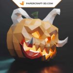 Papercraft zucca di Halloween in origami 3D