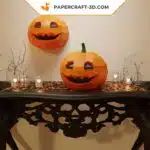 Papercraft Citrouille en Origami Papier 3D DIY pour Halloween