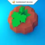 Papercraft citrouille Halloween, origami papier 3D DIY, weergave 2