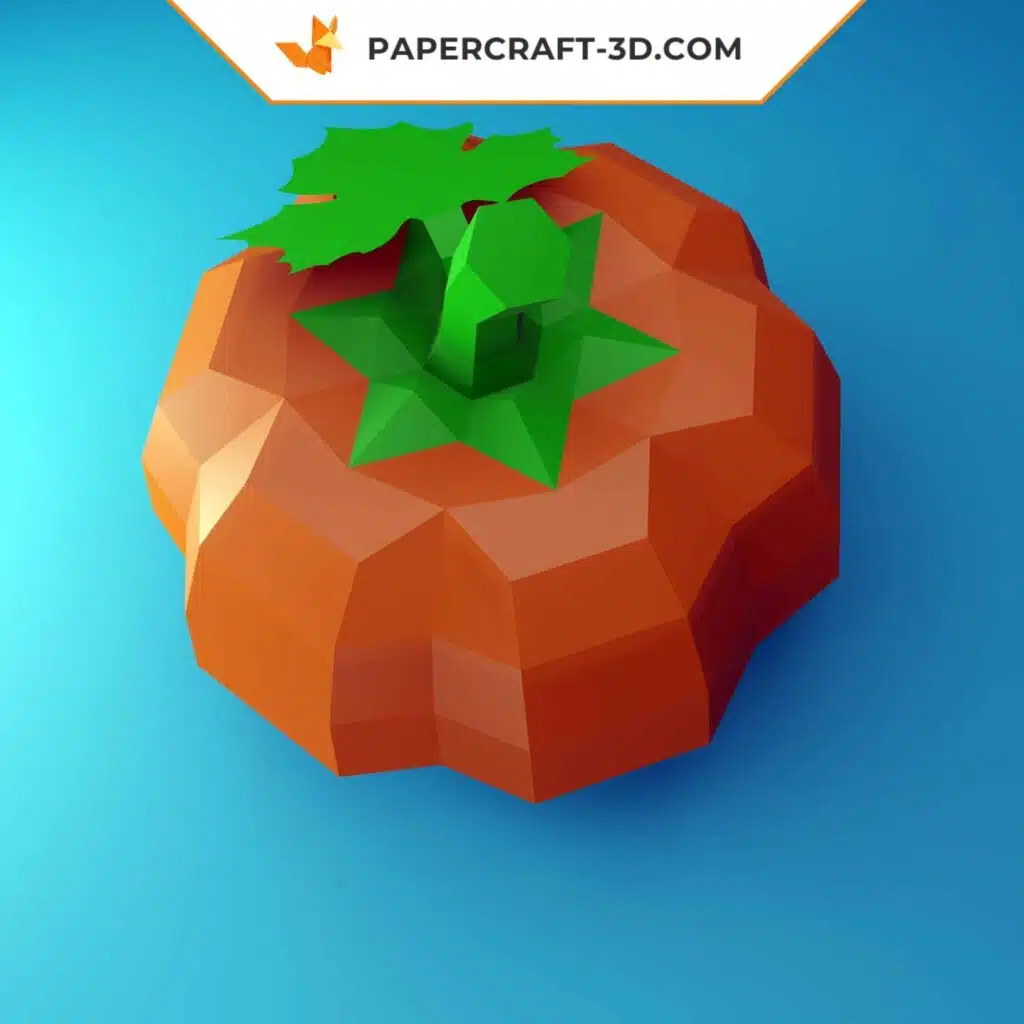 Papercraft abóbora Halloween, origami 3D em papel DIY