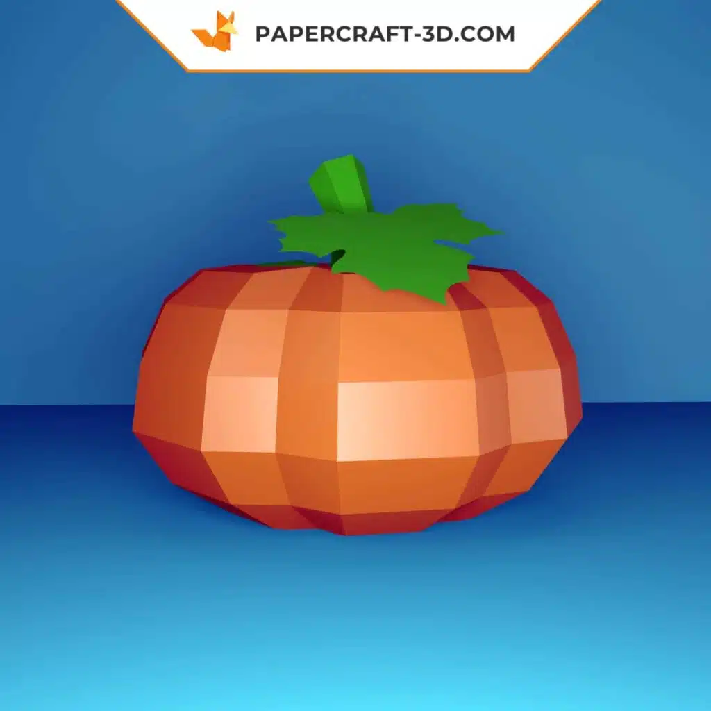 Papercraft citrouille Halloween, origami papier 3D DIY, weergave 3