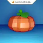 Papercraft citrouille Halloween, origami papier 3D DIY, weergave 3