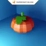 Papercraft citrouille Halloween, origami papier 3D DIY, weergave 5