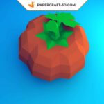 Papercraft Halloween-Kürbis in 3D Origami