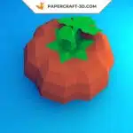 Papercraft citrouille Halloween, origami papier 3D DIY, weergave 7