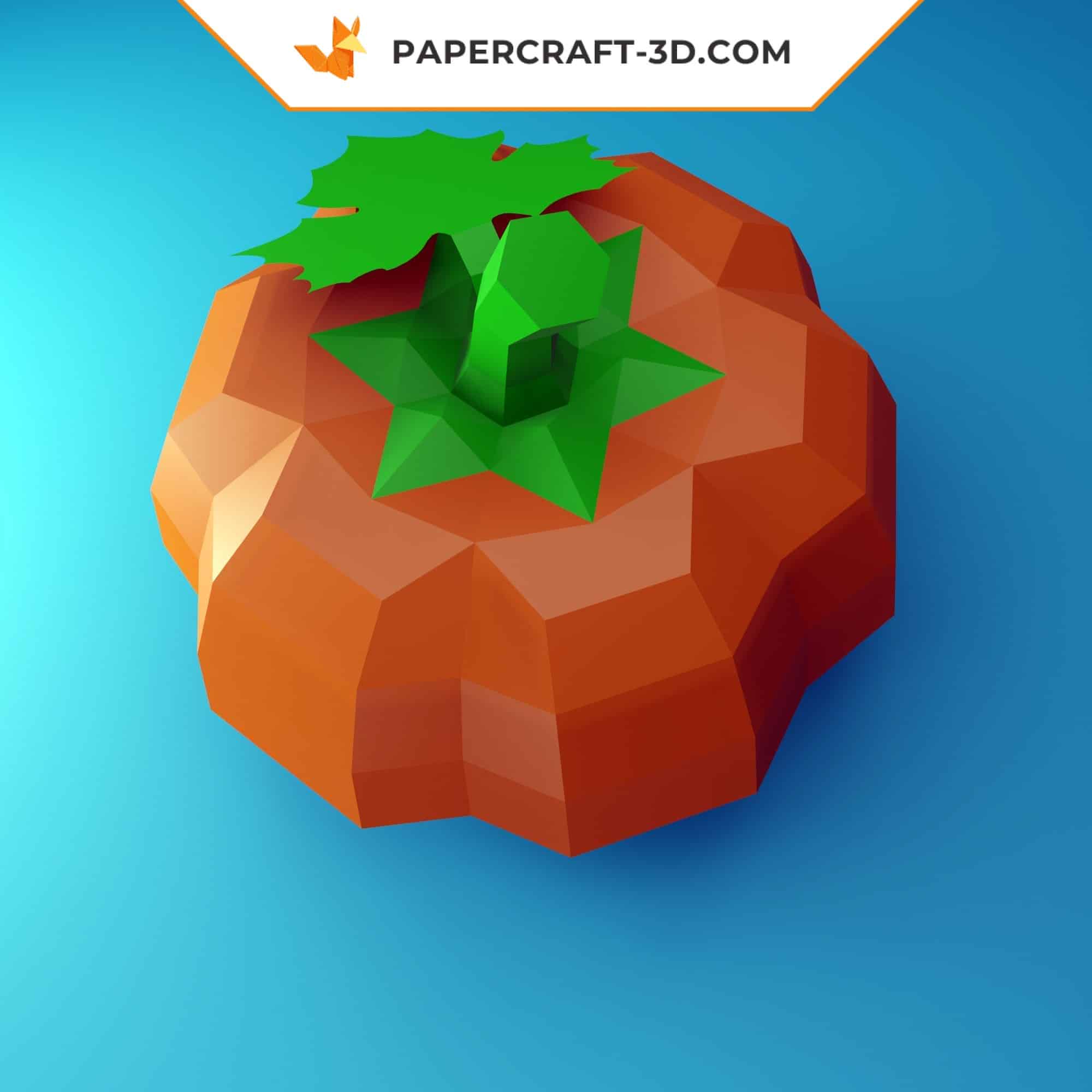 Papercraft Halloween pumpkin in 3D origami