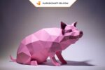 Papercraft de cochon en origami