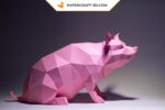 Papercraft porco em origami