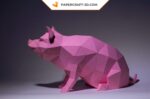 Papercraft porco em origami