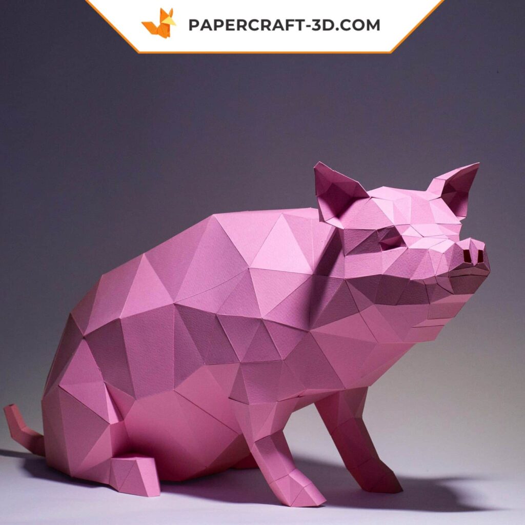 Papercraft pig in origami Papercraft pig in origami