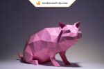 Papercraft porco em origami