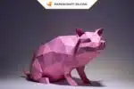 Papercraft de cochon en origami