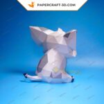 Papercraft de cochon assis en origami 3D