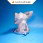 Papercraft de cochon assis en origami 3D
