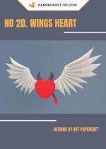 Papercraft coração alado em origami