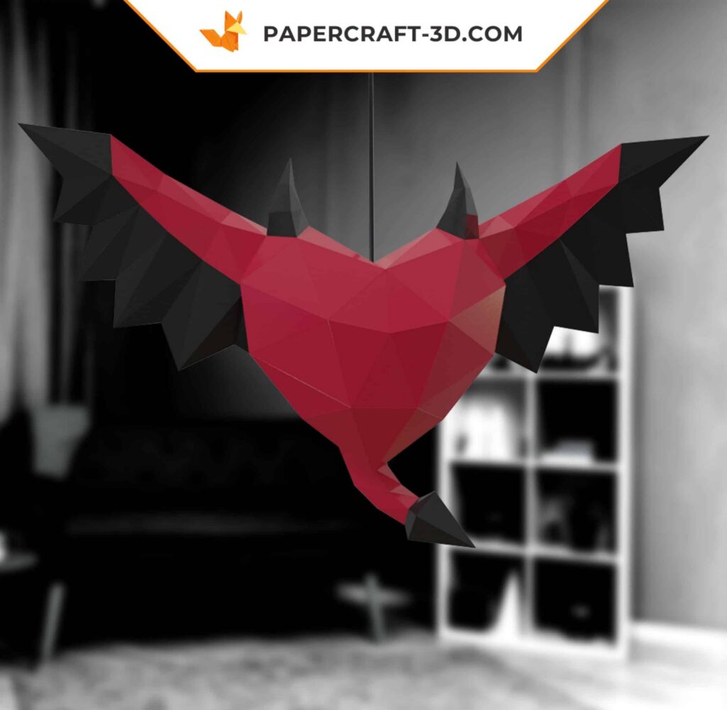 Papercraft Coração Maléfico em origami 3D