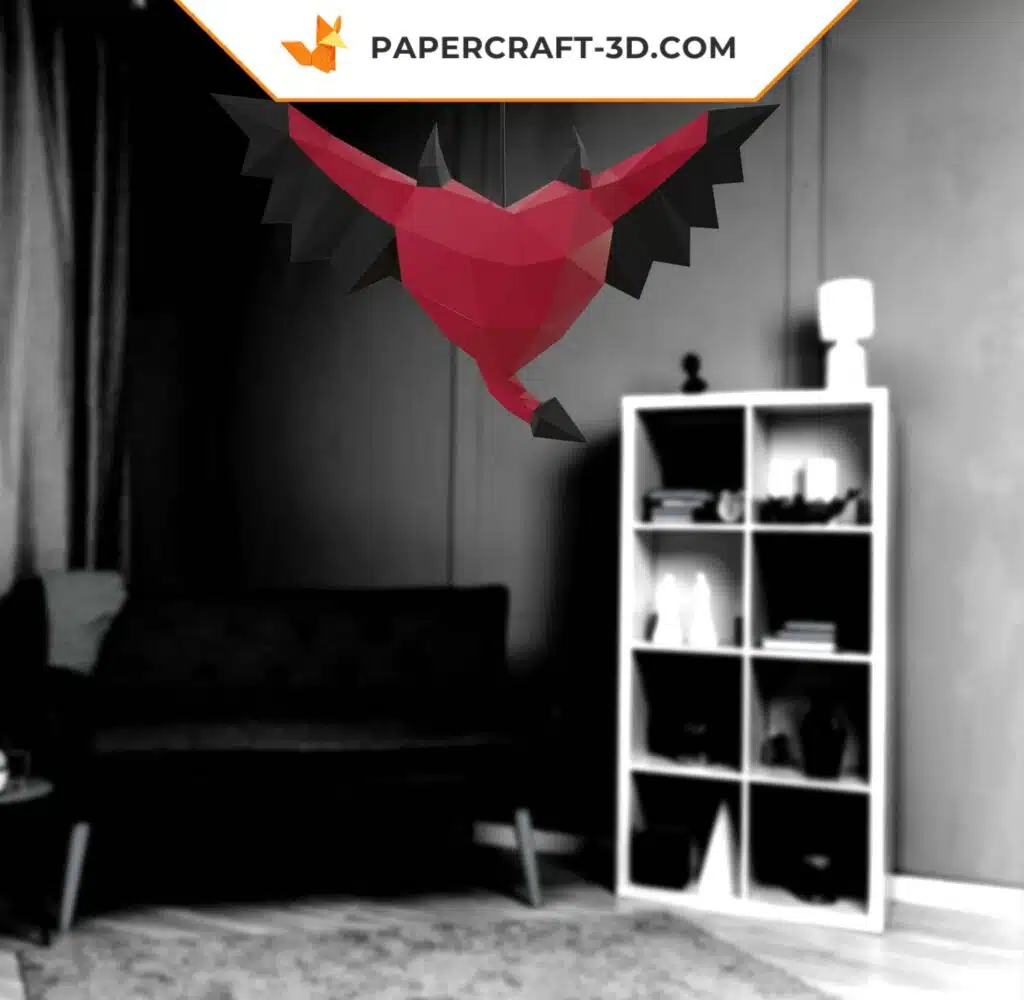 Papercraft Cuore Malefico in origami 3D