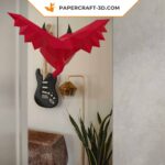Papercraft evil heart in 3D origami