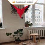 Papercraft evil heart in 3D origami