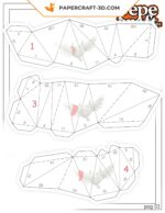 Papercraft evil heart in 3D origami