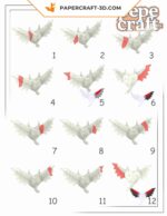 Papercraft evil heart in 3D origami