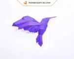 Papercraft Colibri en origami papier 3D à télécharger, weergave 2