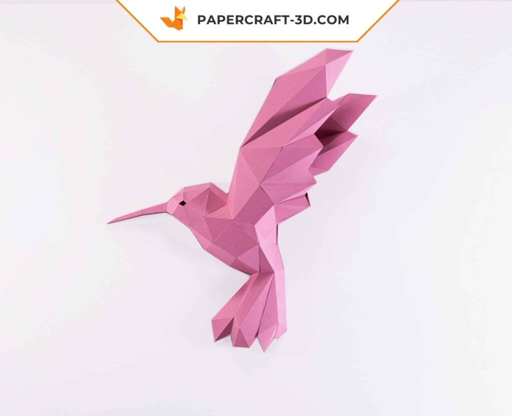 Papercraft di colibrì in origami 3D