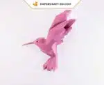 Papercraft Colibri en origami papier 3D à télécharger, weergave 3