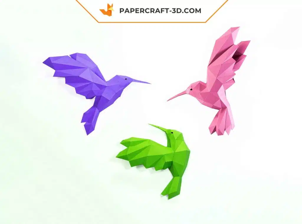 Papercraft di colibrì in origami 3D