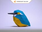 Papercraft de colibri minimaliste en origami 3D
