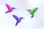Papercraft colibri origami papier 3D, weergave 2