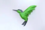 Papercraft colibri origami papier 3D, weergave 3