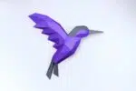 Papercraft colibri origami papier 3D, weergave 4