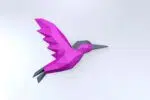Papercraft colibri origami papier 3D, weergave 5