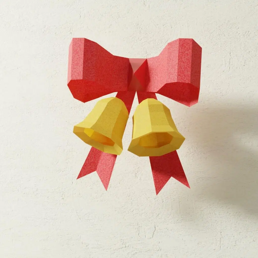 Papercraft collection de petits objets de Noël en origami 3D