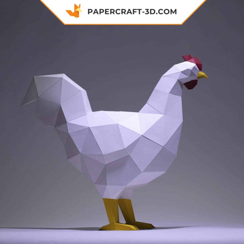 Papercraft di gallo in origami 3D