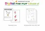 Papercraft coq origami papier 3D à imprimer pour décoration de cuisine, weergave 4