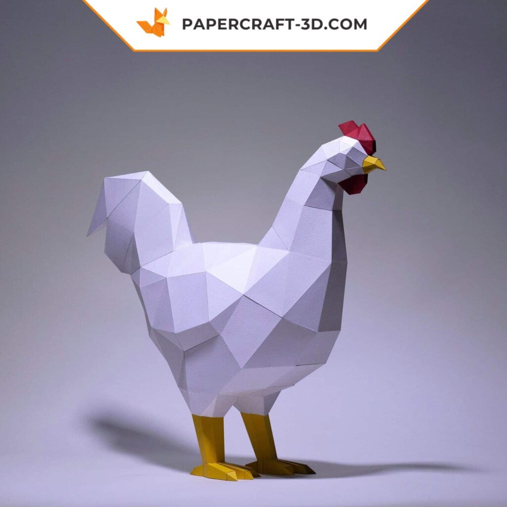 Papercraft di gallo in origami 3D Papercraft di gallo in origami 3D