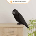 Papercraft de corvo em origami 3D
