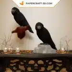 Papercraft Rabe als 3D-Origami, Ansicht 2