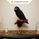 Papercraft de corvo em origami 3D