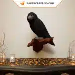 Papercraft Rabe als 3D-Origami, Rückansicht